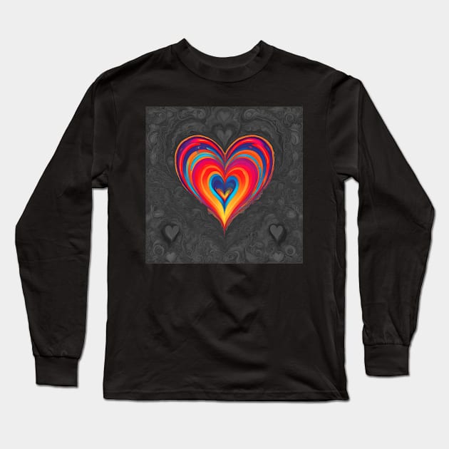 rainbow heart Long Sleeve T-Shirt by poupoune